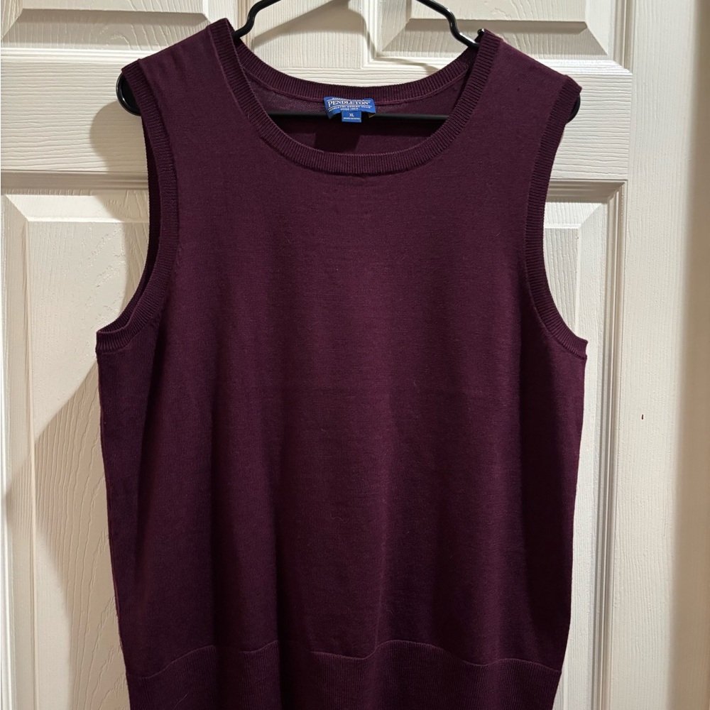 Pendleton Deep Burgundy sleeveless sweater XL.